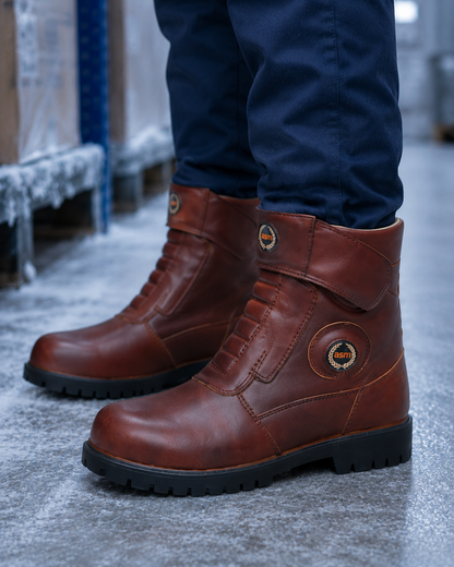 Cold Room Insulated Brown leather Thermal Boots by ASM. T702ME-Brown