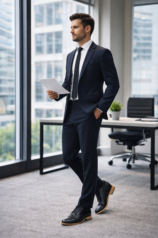 Elevator Shoes : 3″Inches Hidden Height Increasing Black leather Oxford Shoes.