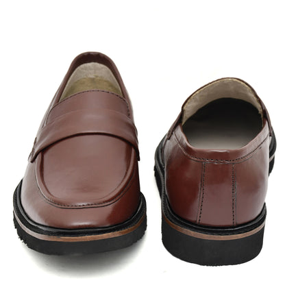 Penny loafers :  Wine leather Penny loafer Memory foam footpad. Article : 107PE-Wine