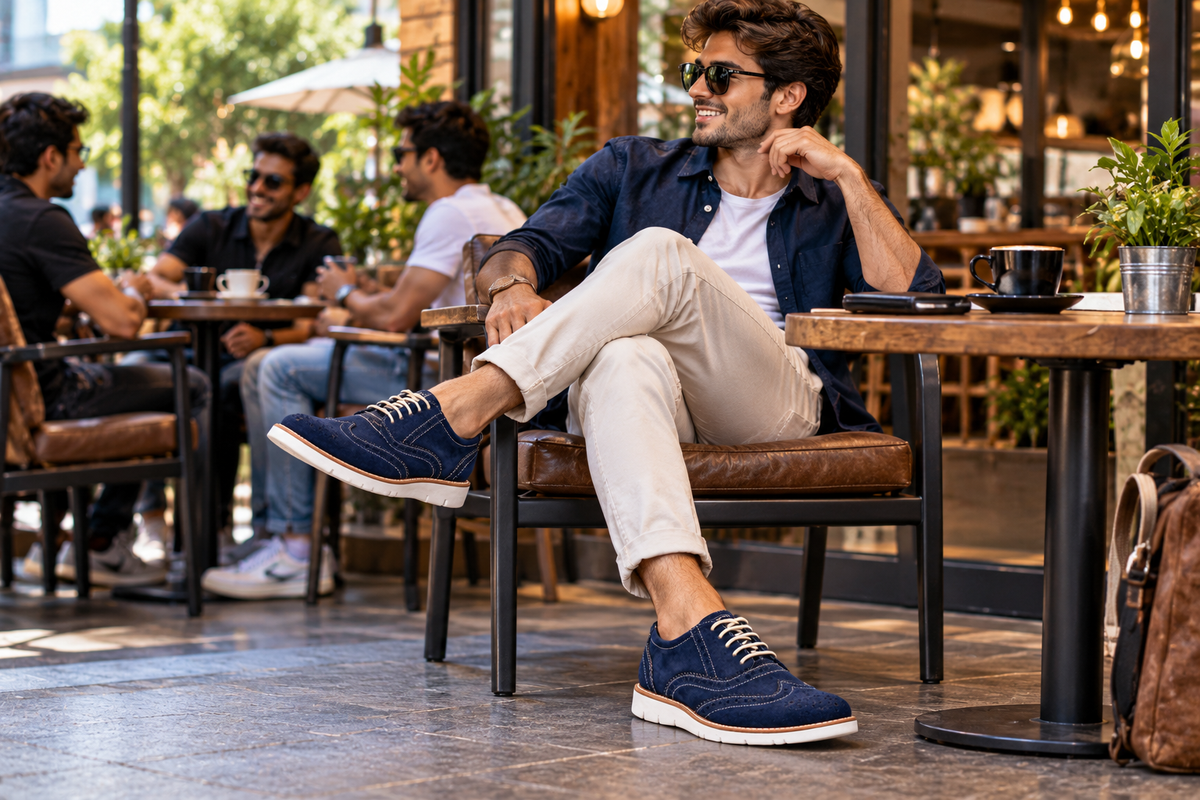 Blue suede leather sneakers by ASM