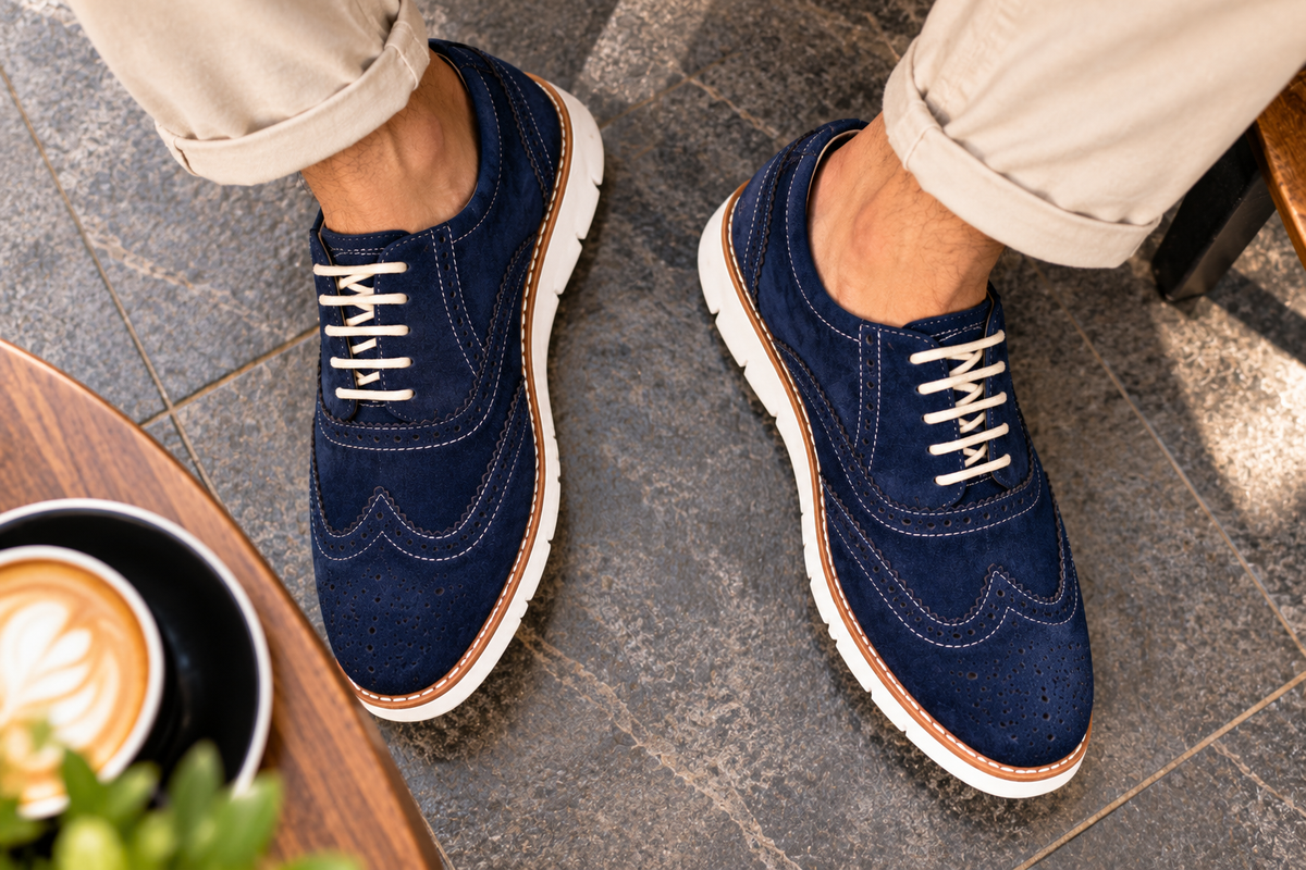 Blue suede leather sneakers by ASM