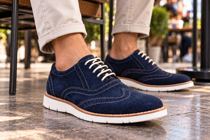 Blue suede leather sneakers by ASM