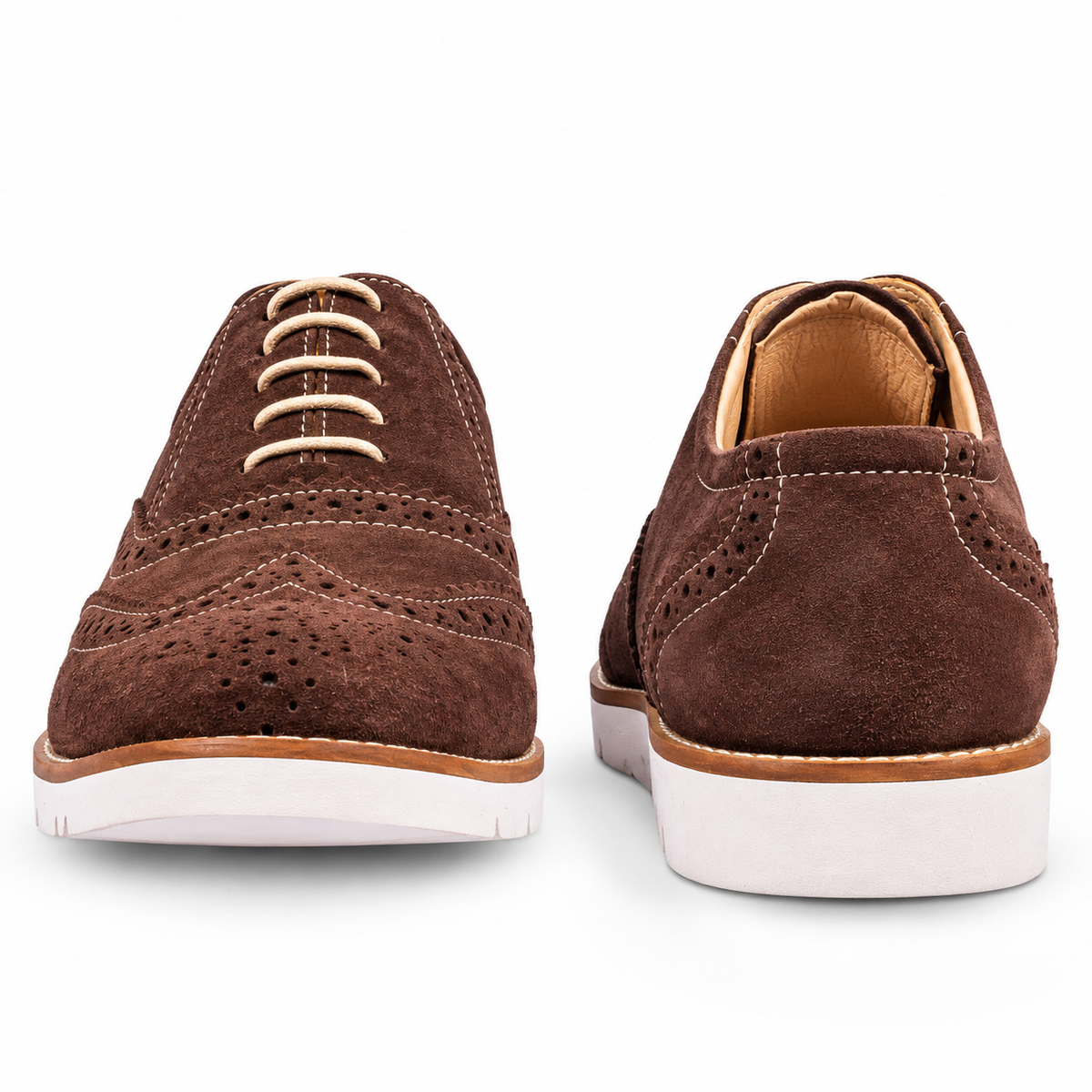 Brown suede leather sneakers by ASM. 