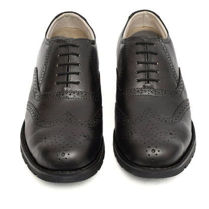 Safety Shoes : Industrial Safety leather Brogue Shoes with Steel Toe & Memory foam footpad.