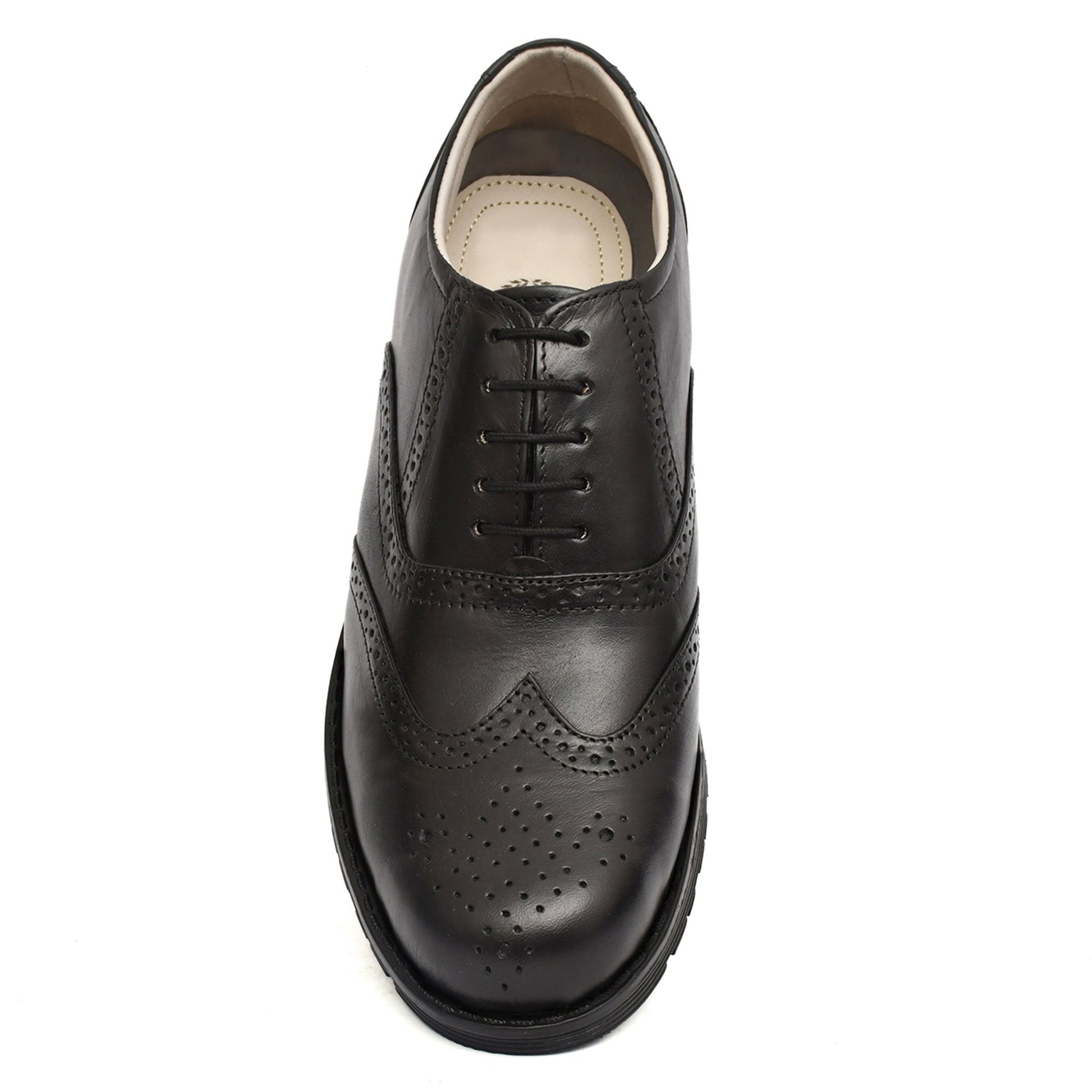 Safety Shoes : Industrial Safety leather Brogue Shoes with Steel Toe & Memory foam footpad.