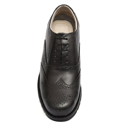 Safety Shoes : Industrial Safety leather Brogue Shoes with Steel Toe & Memory foam footpad.