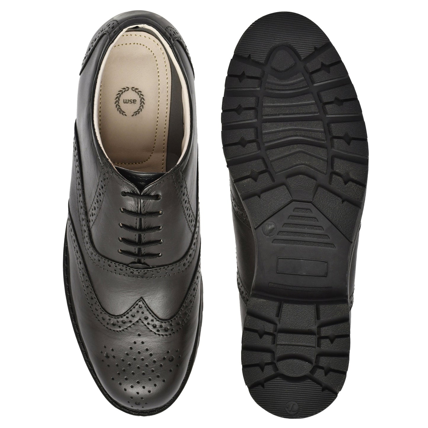 Safety Shoes : Industrial Safety leather Brogue Shoes with Steel Toe & Memory foam footpad.