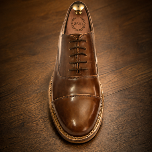 Goodyear Welted Oxford Shoes :  Pine leather with Memory foam footpad.