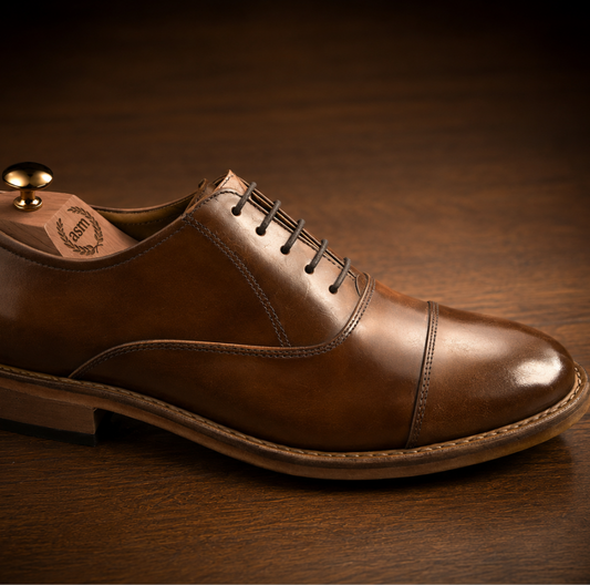 Goodyear Welted Oxford Shoes :  Pine leather with Memory foam footpad.