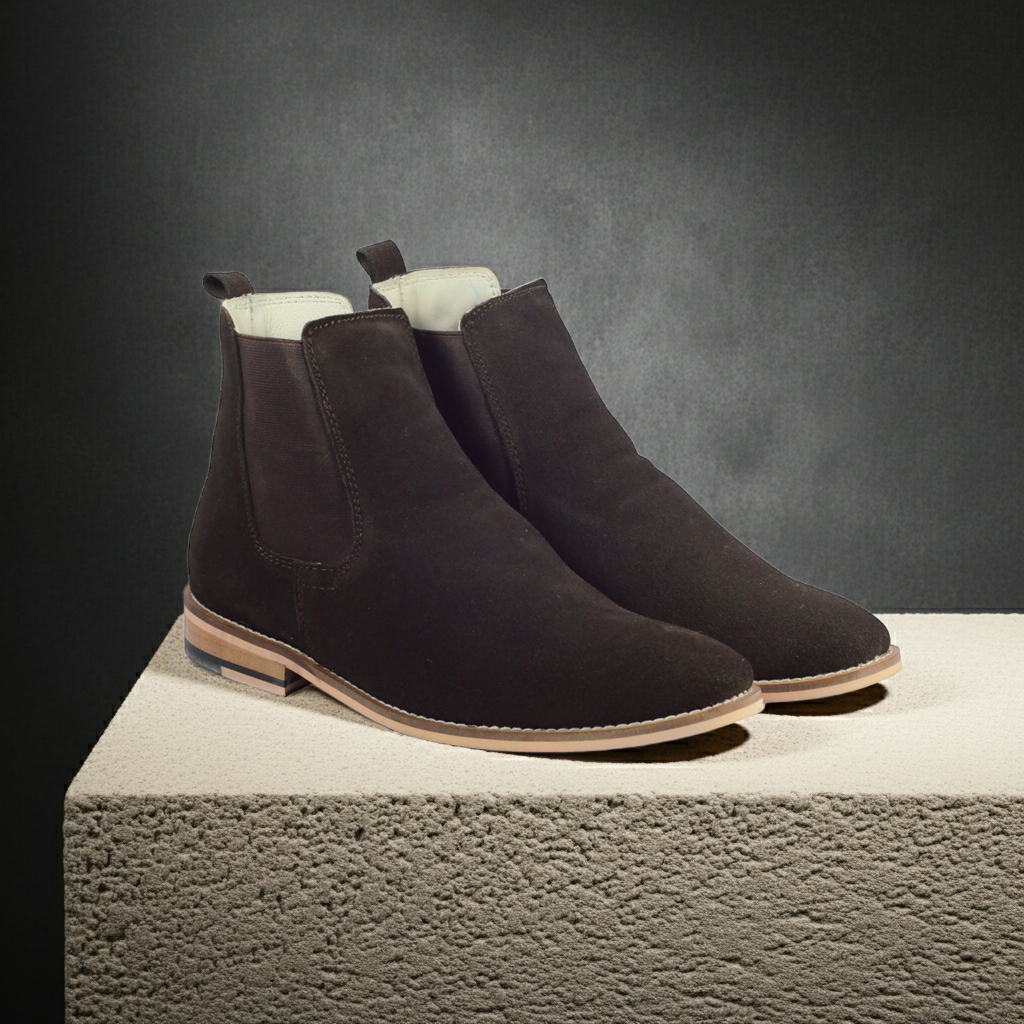 Chelsea Boots : Genuine Brown Suede leather Chelsea Boots with Memory foam footpad. Article : Chelsea02