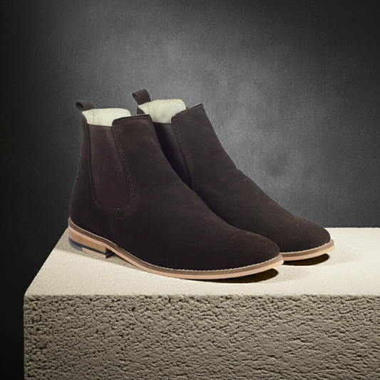 Chelsea Boots : Genuine Brown Suede leather Chelsea Boots with Memory foam footpad. Article : Chelsea02