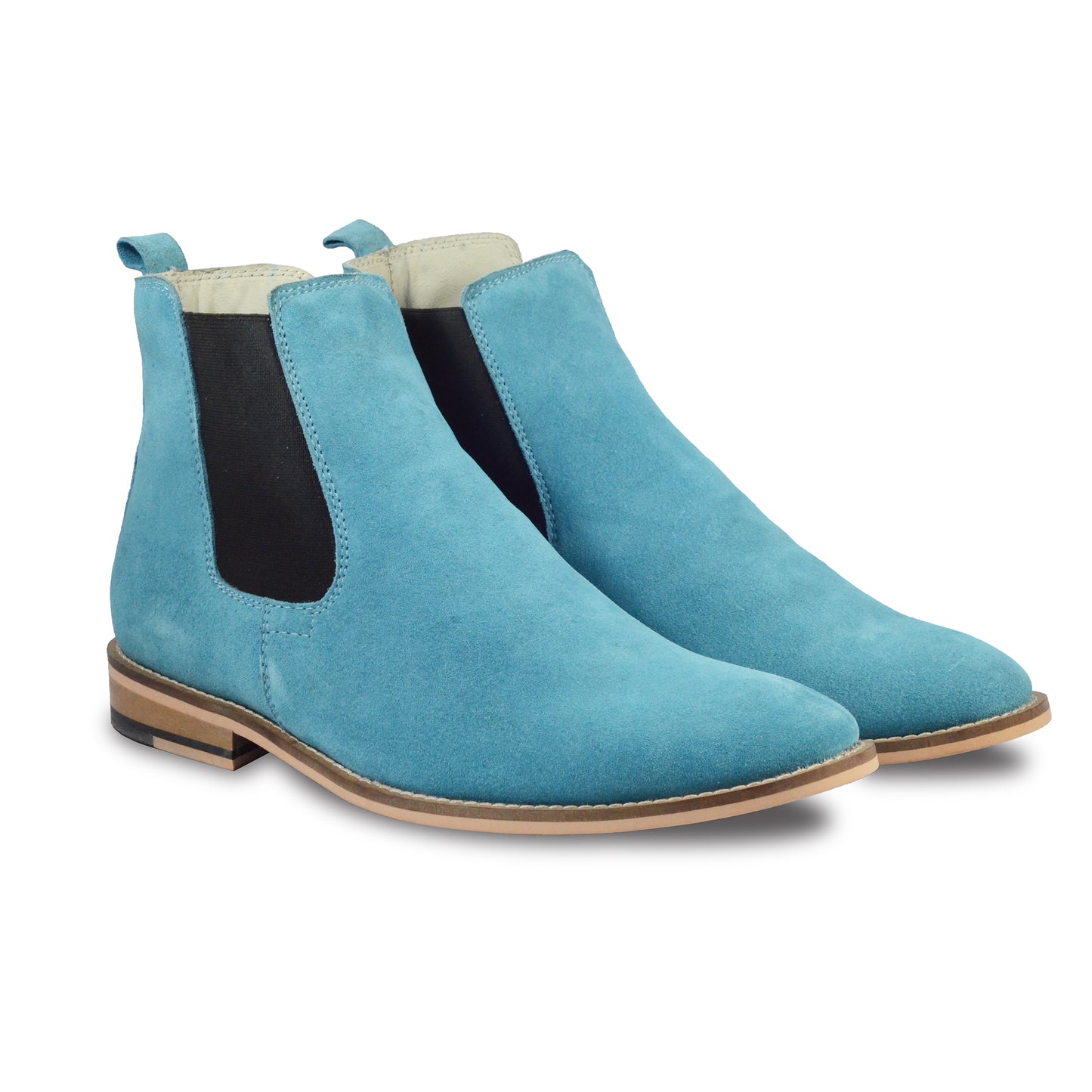 Chelsea Boots : Genuine Sky blue Suede leather Chelsea Boots with Memory foam footpad. Article : Chelsea06