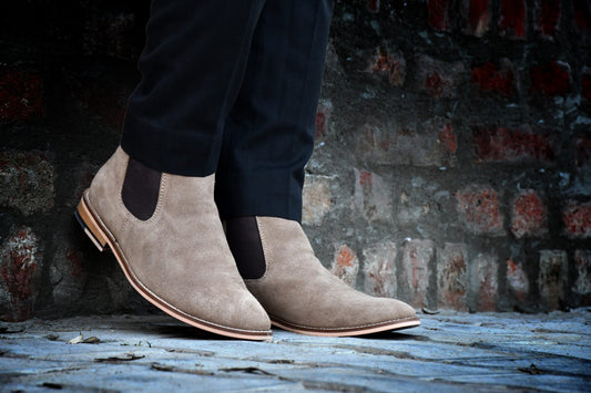 Chelsea Boots : Genuine light Brown Suede leather Chelsea Boots with Memory foam footpad. Article : Chelsea07