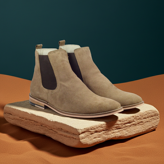 Chelsea Boots : Genuine light Brown Suede leather Chelsea Boots with Memory foam footpad. Article : Chelsea07