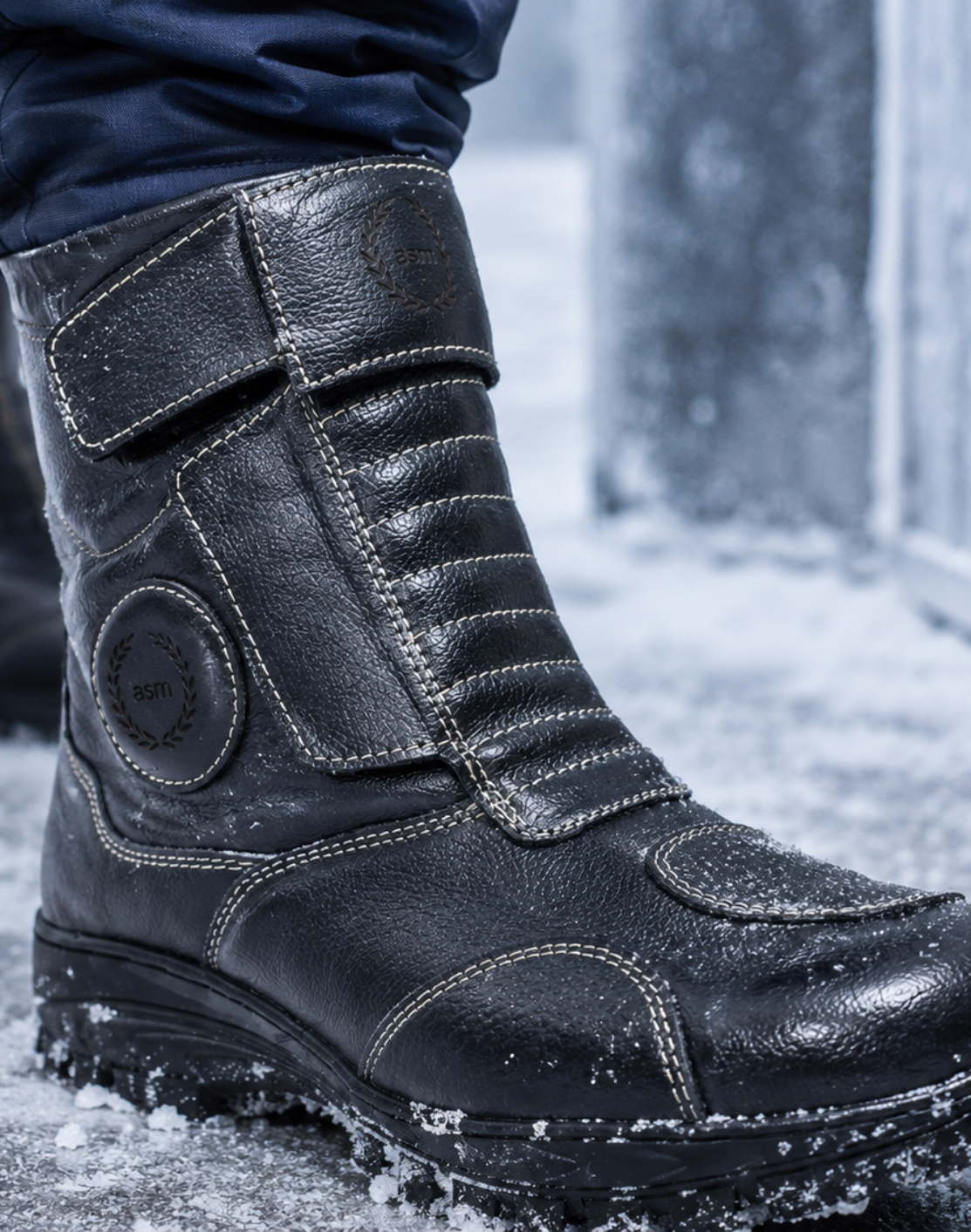 Cold Room Insulated Black leather Thermal Boots by ASM. T710-Black