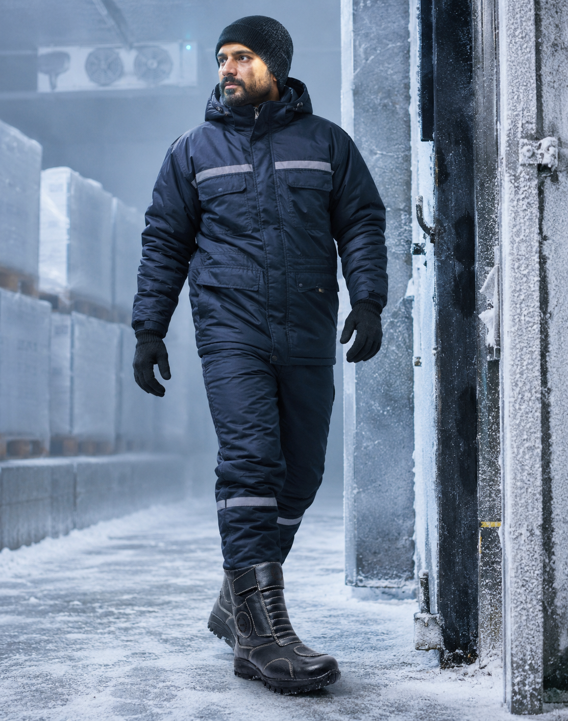 Cold Room Insulated Black leather Thermal Boots by ASM. T710-Black