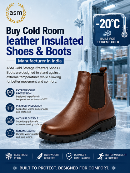 * Grain Leather Upper.
* Insulation & Fur lining
* Steel Toe.
* Insulated Memory Foam Footpad.
* High Performance TPR Sole.