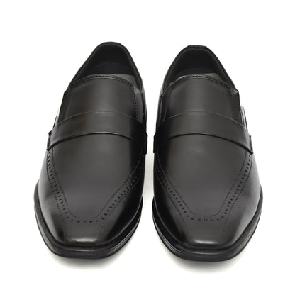 Penny loafers :  Black leather Penny loafer Memory foam footpad. Article : Al01-Black