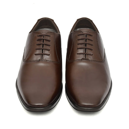 Derby Shoes : Brown Leather Derby Shoes for men with Memory foam footpad. Article: AL04-Brown