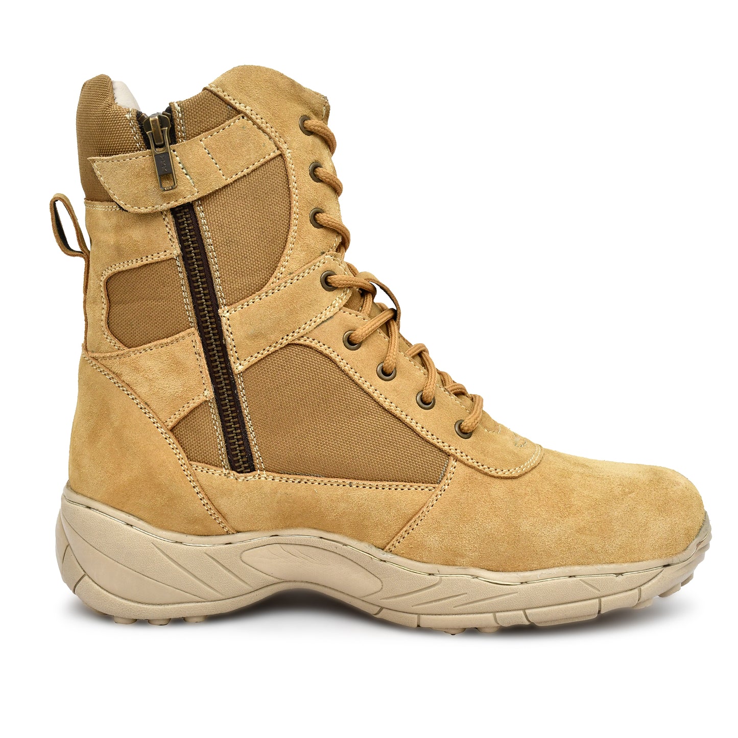 Air Force Uniform Boots : 9 Inches Beige Suede leather Air Force boots for officers with Memory foam footpad.