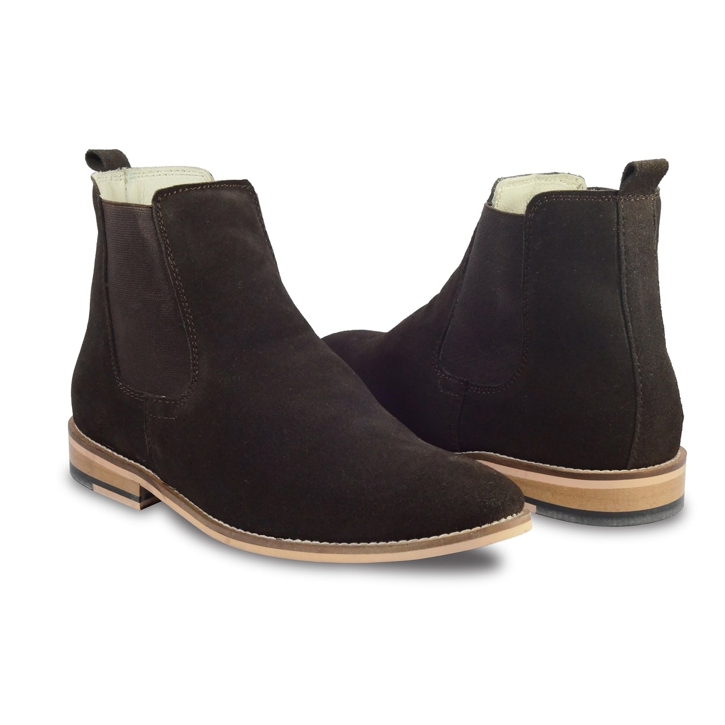 Chelsea Boots : Genuine Brown Suede leather Chelsea Boots with Memory foam footpad. Article : Chelsea02