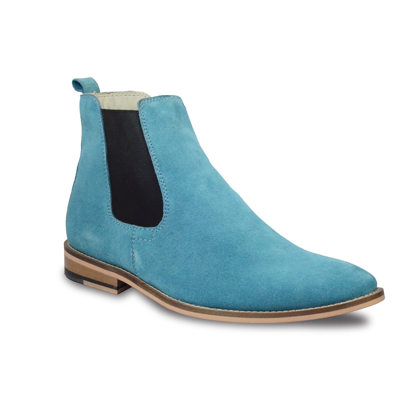 Chelsea Boots : Genuine Sky blue Suede leather Chelsea Boots with Memory foam footpad. Article : Chelsea06