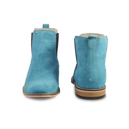 Chelsea Boots : Genuine Sky blue Suede leather Chelsea Boots with Memory foam footpad. Article : Chelsea06