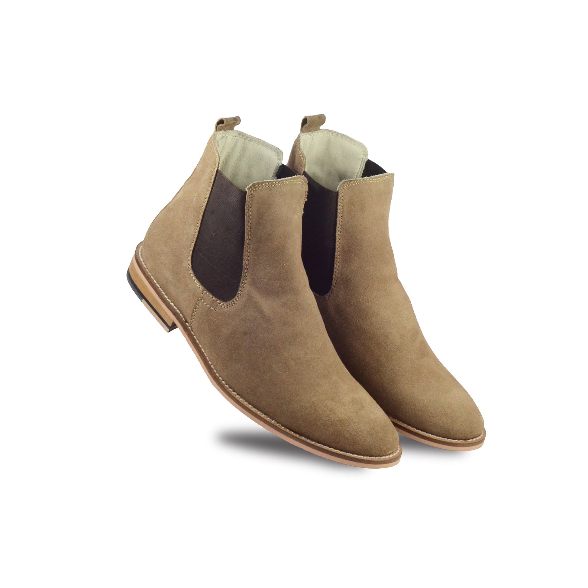 Chelsea Boots : Genuine light Brown Suede leather Chelsea Boots with Memory foam footpad. Article : Chelsea07