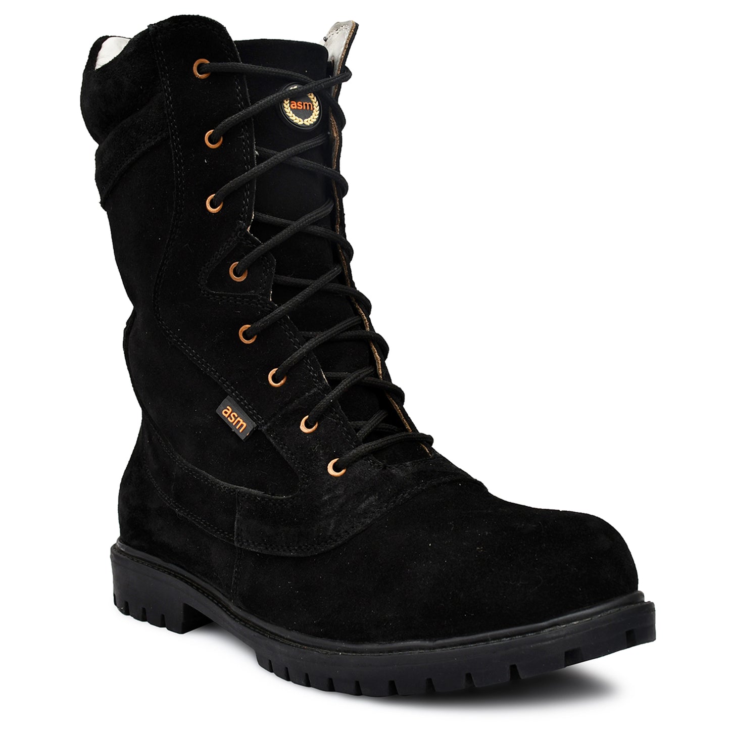 Biker Boots : Black Suede leather Rider boots for bikers with & Memory foam footpad.
