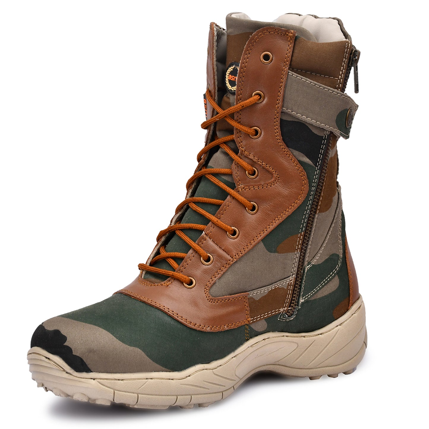 Tactical Boots : Camouflage army boots with Side chain & Memory foam footpad.