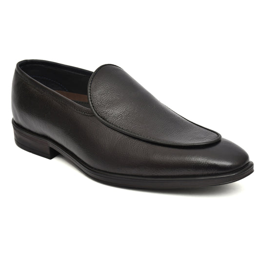 Penny loafers :  Black leather Penny loafers with Memory foam footpad. Article : Al108-Black
