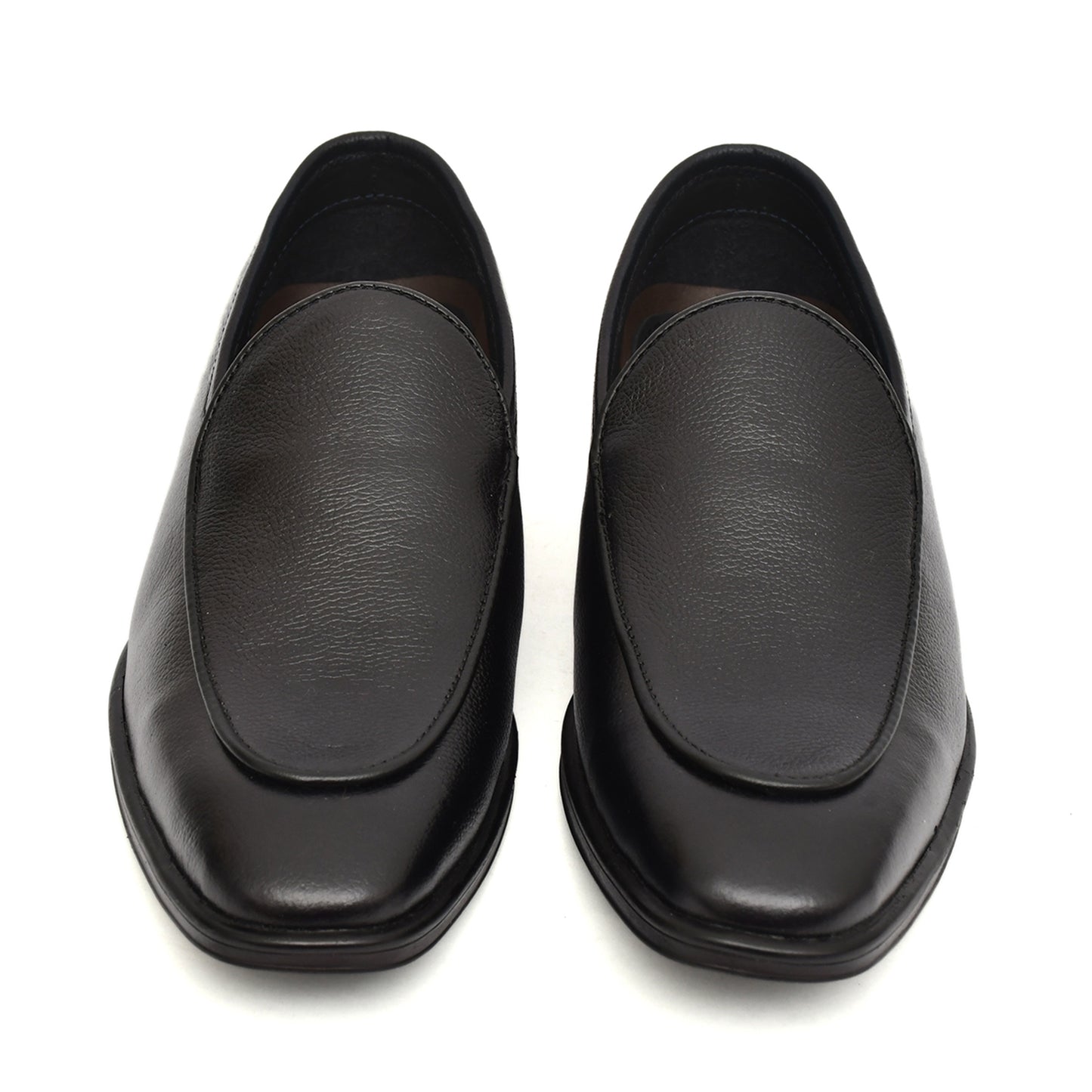 Penny loafers :  Black leather Penny loafers with Memory foam footpad. Article : Al108-Black