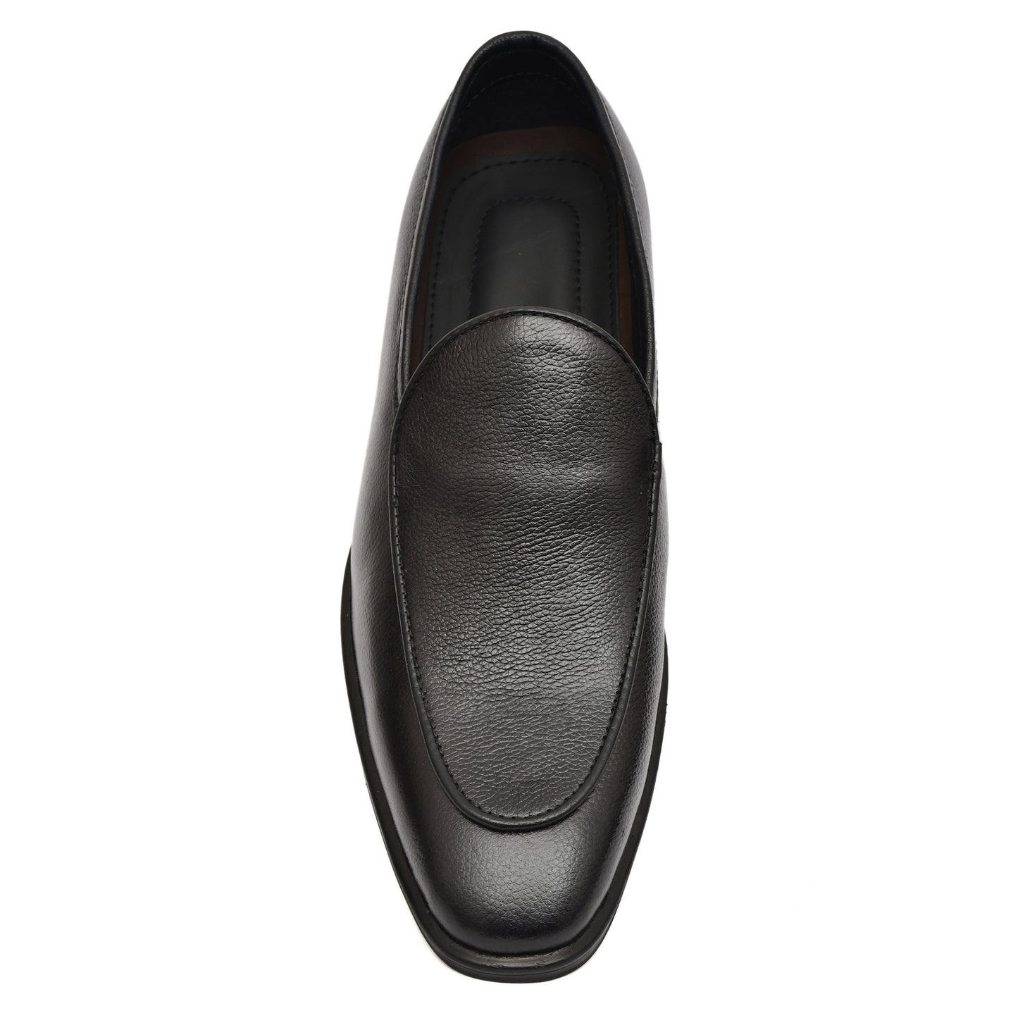 Penny loafers :  Black leather Penny loafers with Memory foam footpad. Article : Al108-Black