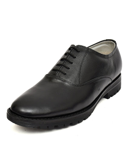 Derby Shoes : Genuine Black leather formal shoes by AMS. Article-102A