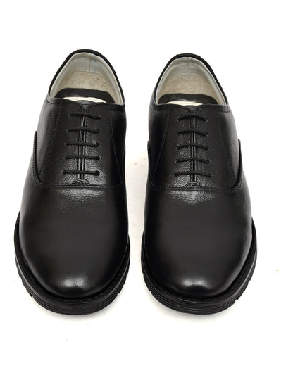 Derby Shoes : Genuine Black leather formal shoes by AMS. Article-102A