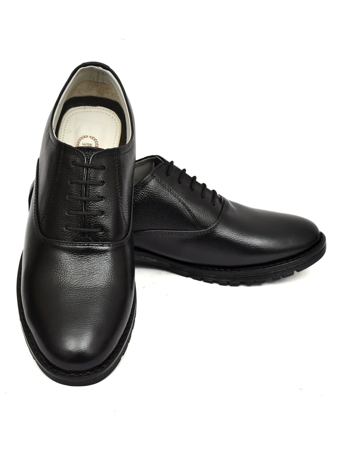 Derby Shoes : Genuine Black leather formal shoes by AMS. Article-102A