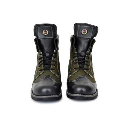 Biker Boots : 6 & 9 Inches Foldable Leather with heavy duty Rubber sole.