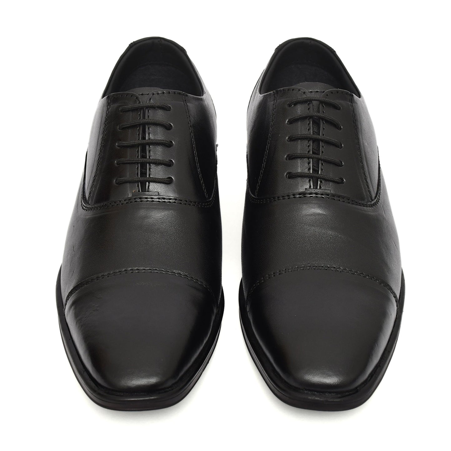Oxford Shoes : Black Leather Oxford Shoes for men with Memory foam footpad. Article : AL-110Black