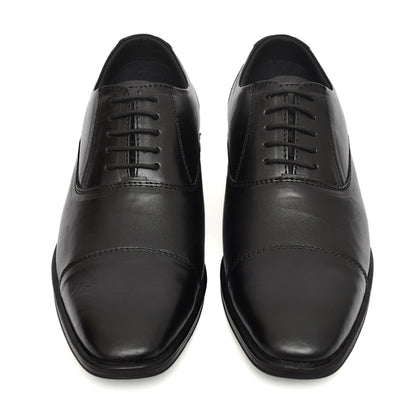 Oxford Shoes : Black Leather Oxford Shoes for men with Memory foam footpad. Article : AL-110Black