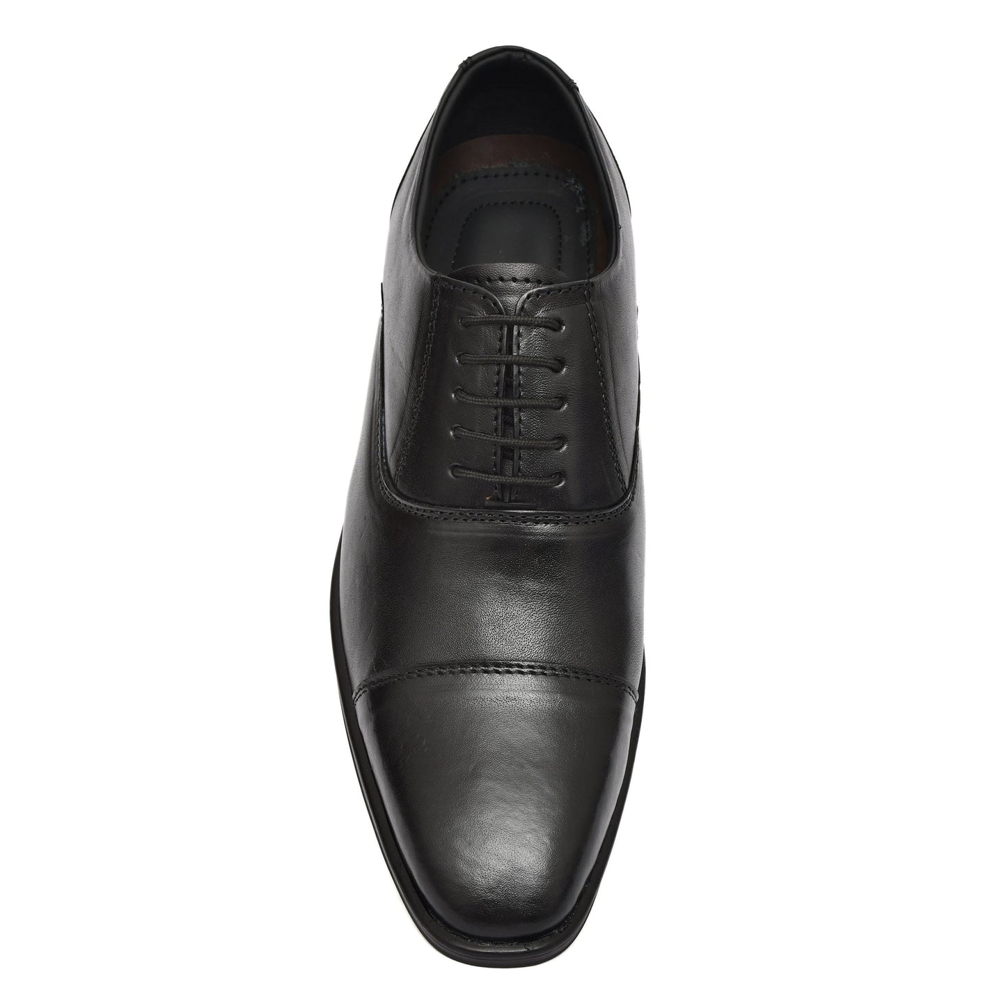Oxford Shoes : Black Leather Oxford Shoes for men with Memory foam footpad. Article : AL-110Black