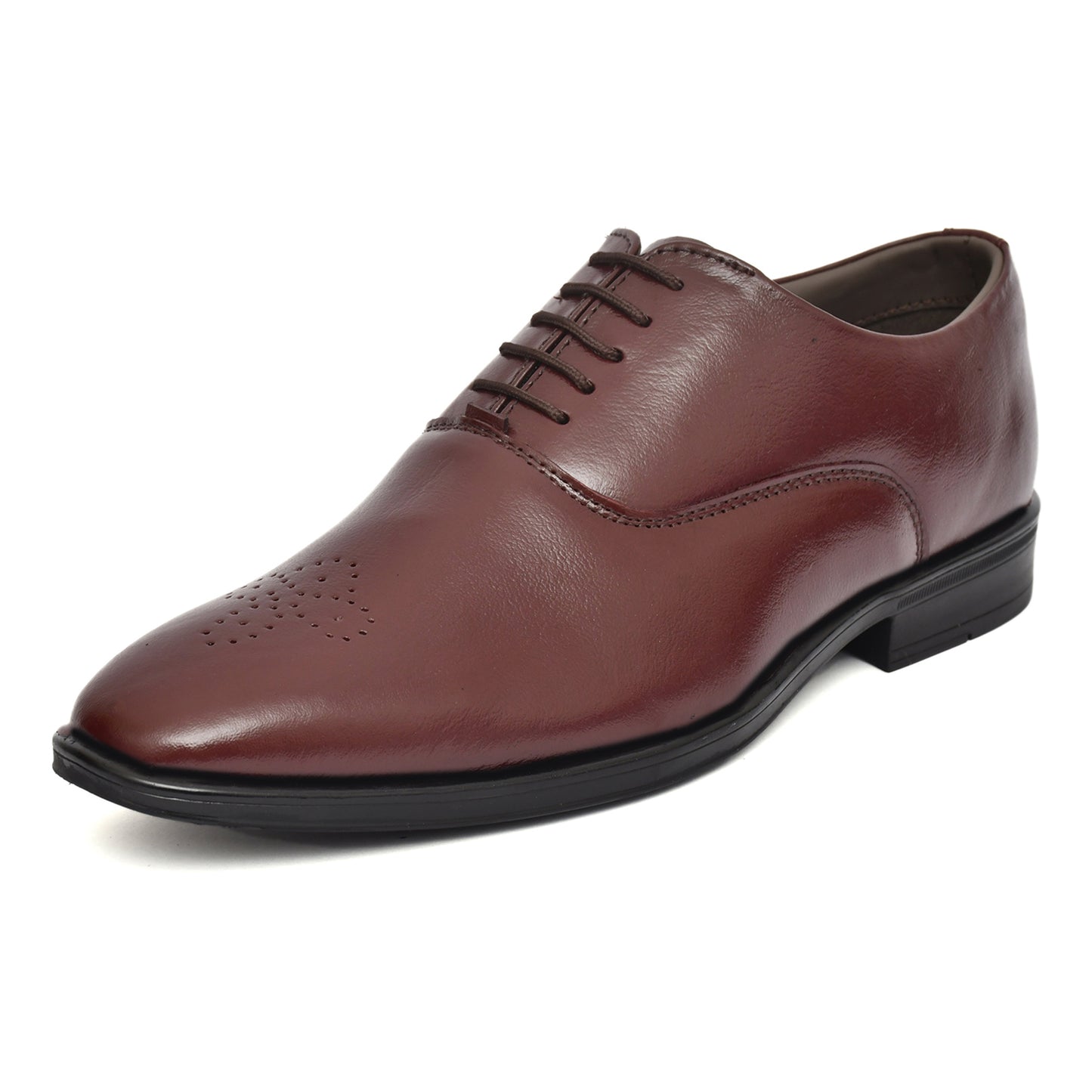 Derby Shoes : Leather Derby Shoes for men with Memory foam footpad. Article : AL02-Wine