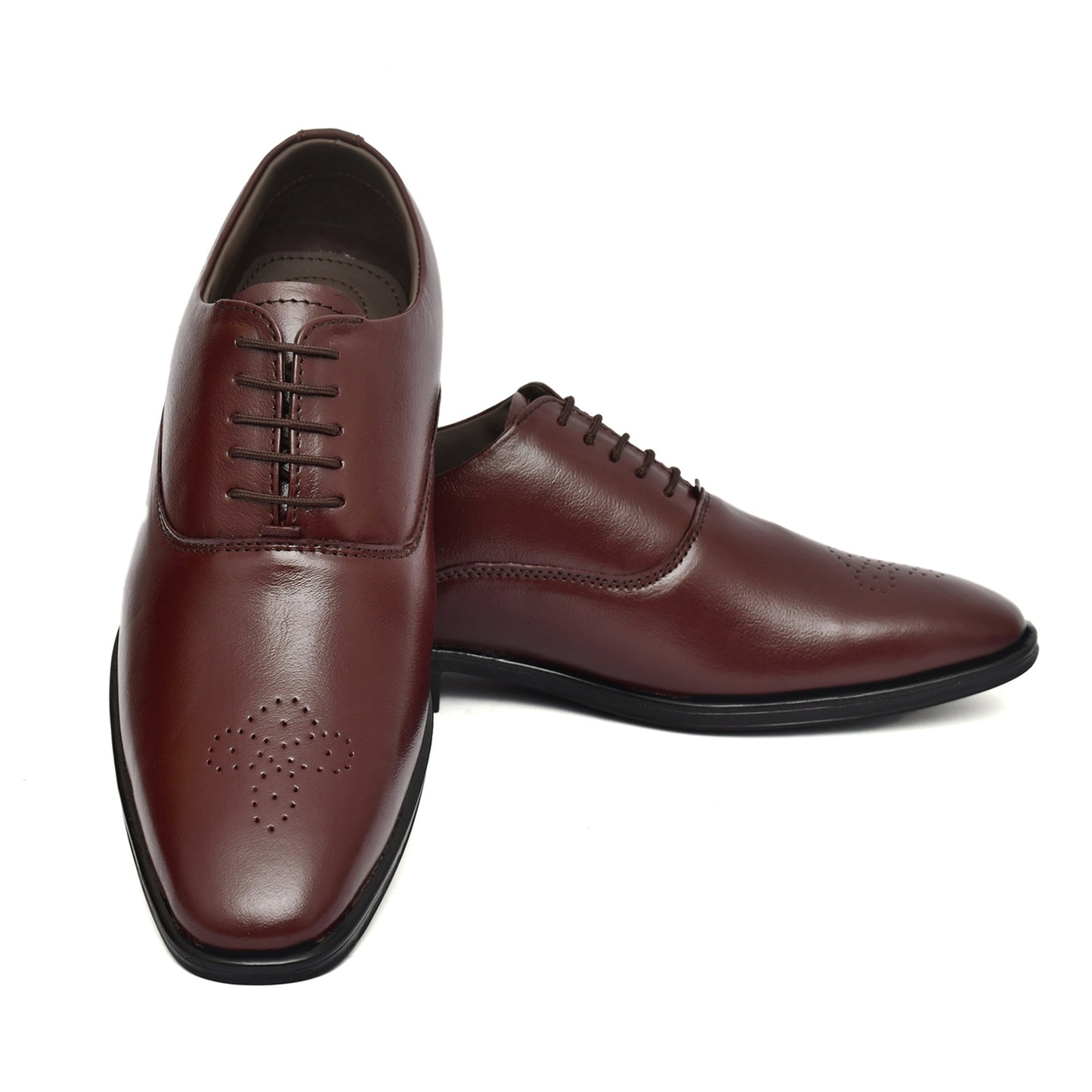 Derby Shoes : Leather Derby Shoes for men with Memory foam footpad. Article : AL02-Wine