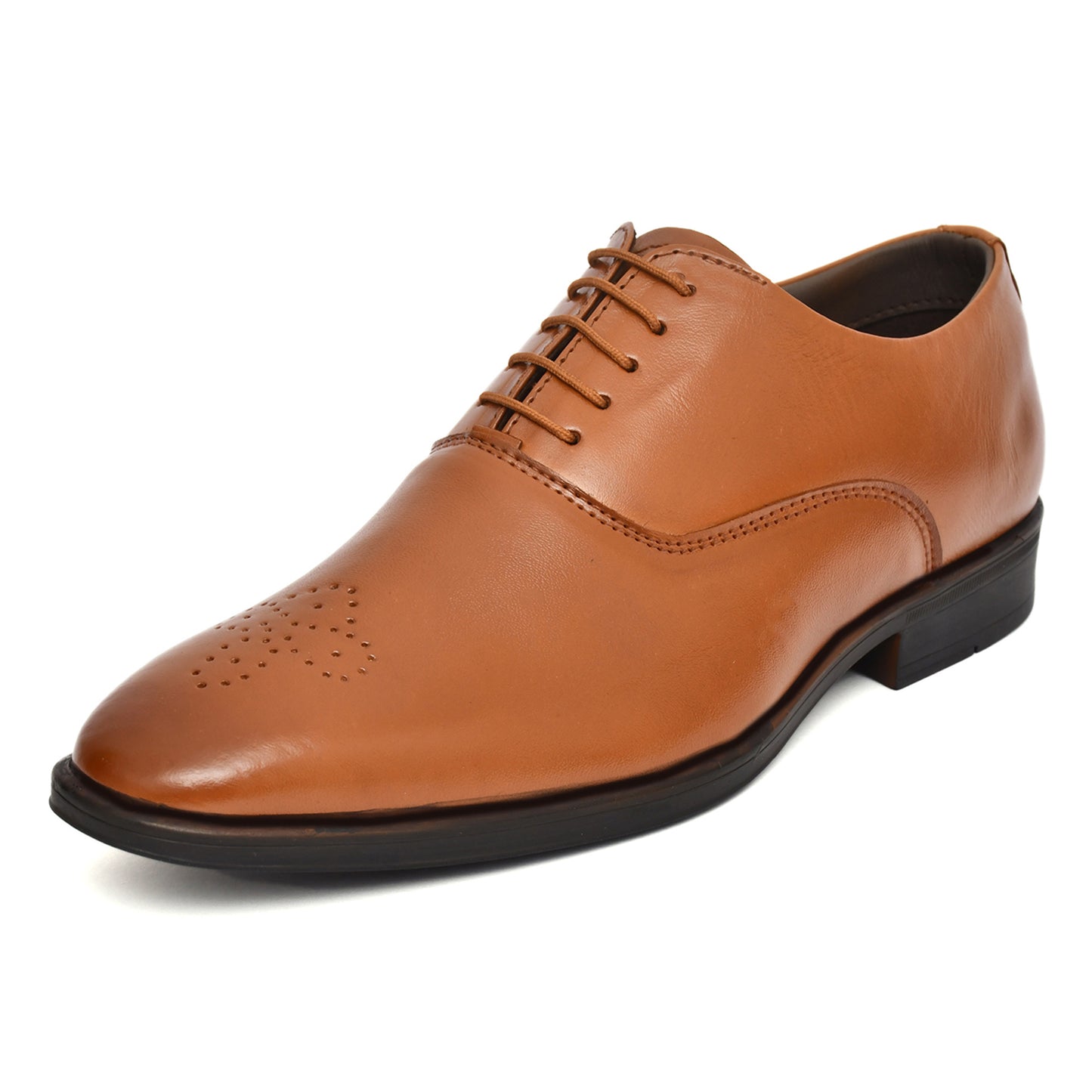 Derby Shoes : Leather Derby Shoes for men with Memory foam footpad. Article : AL02-Tan