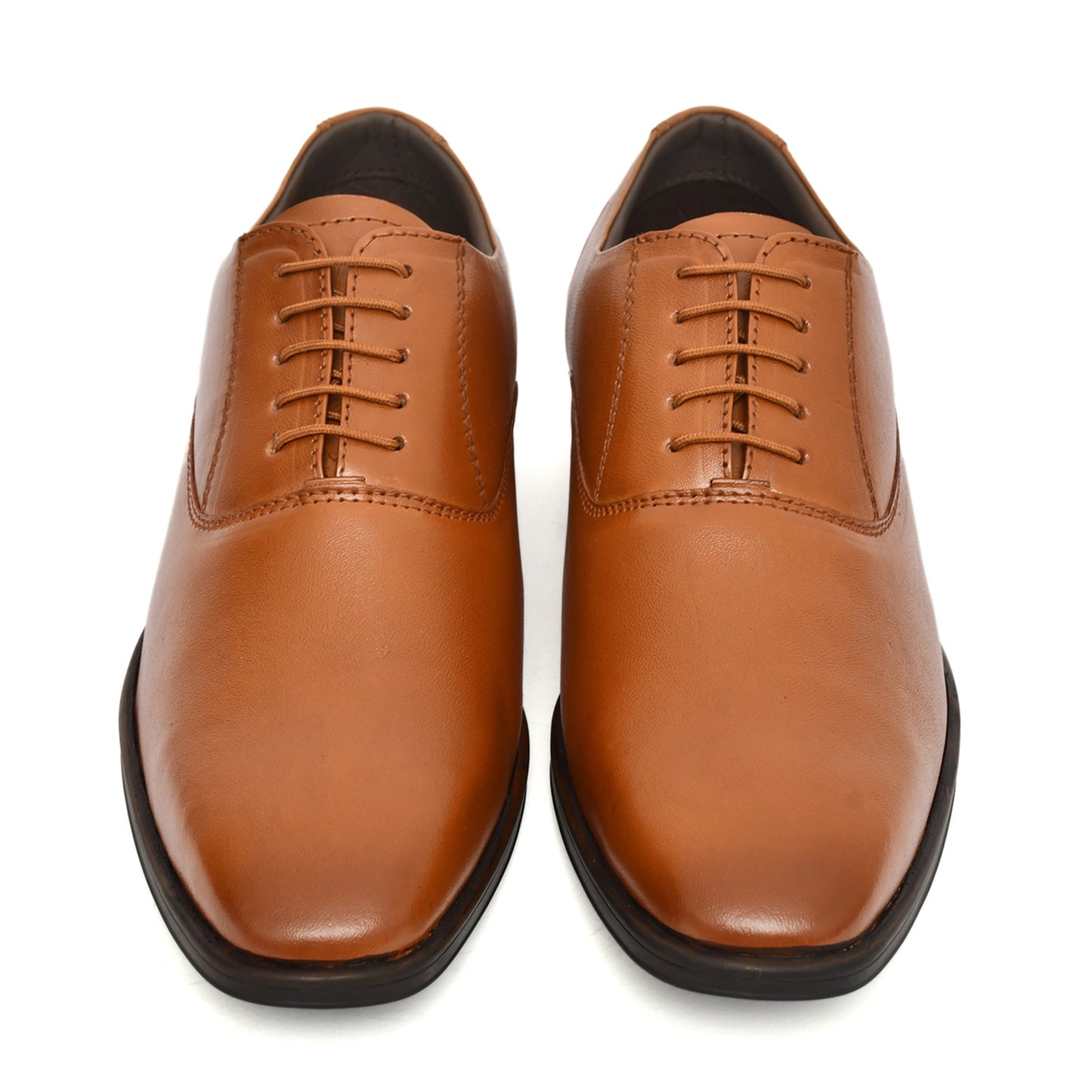 Derby Shoes : Tan Leather Derby Shoes for men with Memory foam footpad. Article: AL04-Tan