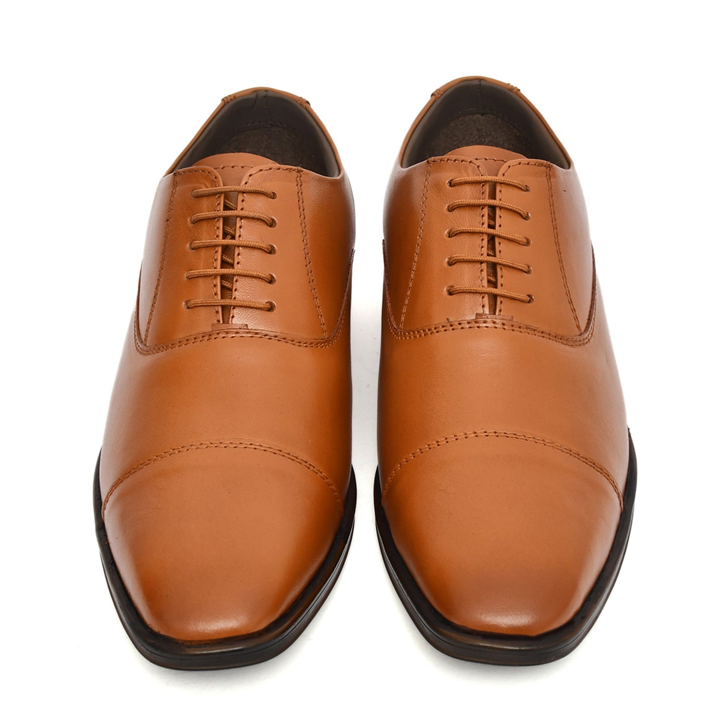 Oxford Shoes : Tan Leather Oxford Shoes for men with Memory foam footpad. Article : AL-110Tan