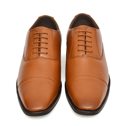Oxford Shoes : Tan Leather Oxford Shoes for men with Memory foam footpad. Article : AL-110Tan