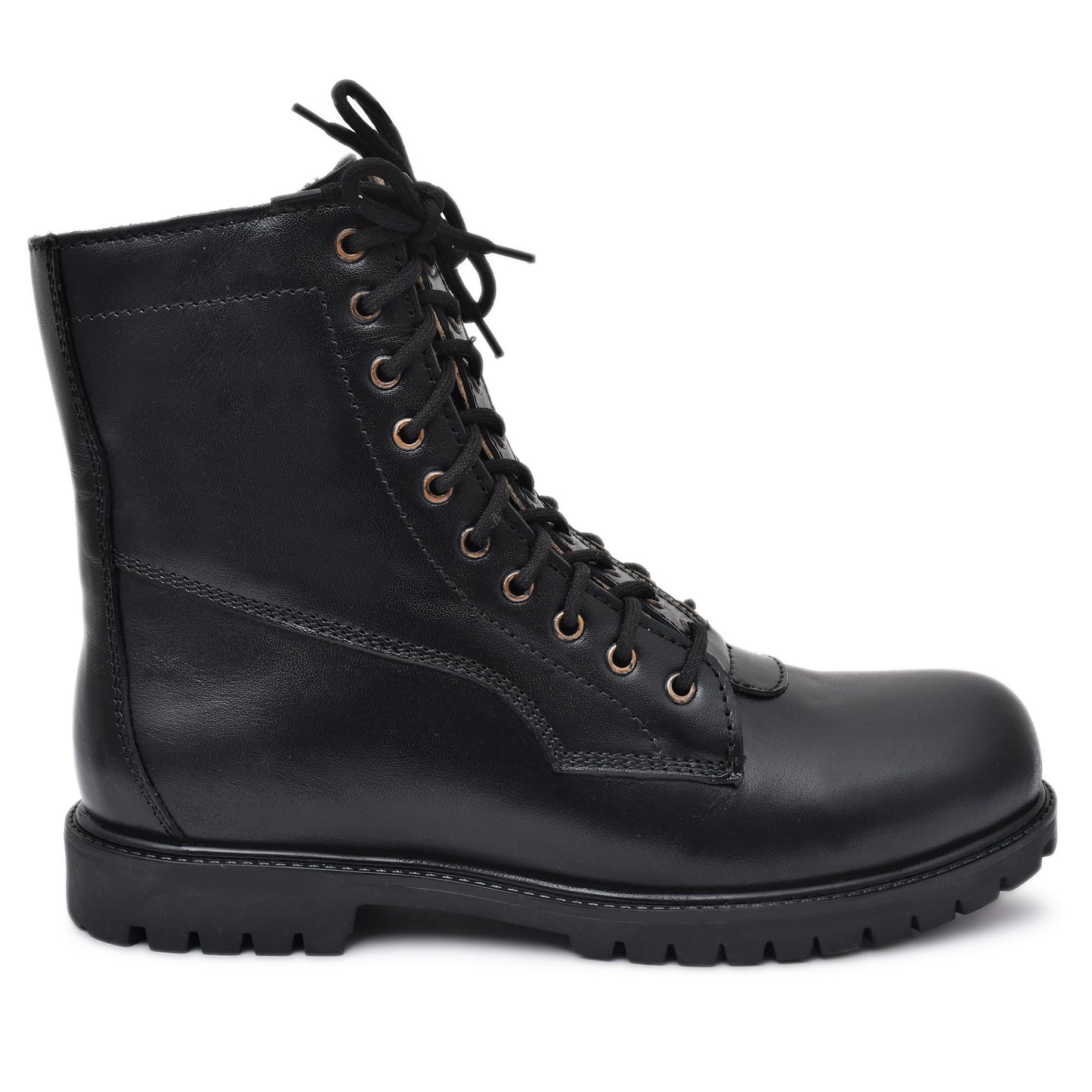 Pilots Boots : Black leather boots for Pilots with Memory foam footpad. Article : 610BE
