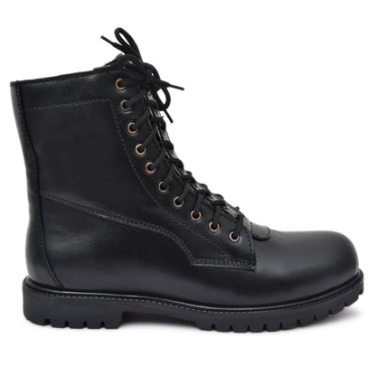 Pilots Boots : Black leather boots for Pilots with Memory foam footpad. Article : 610BE