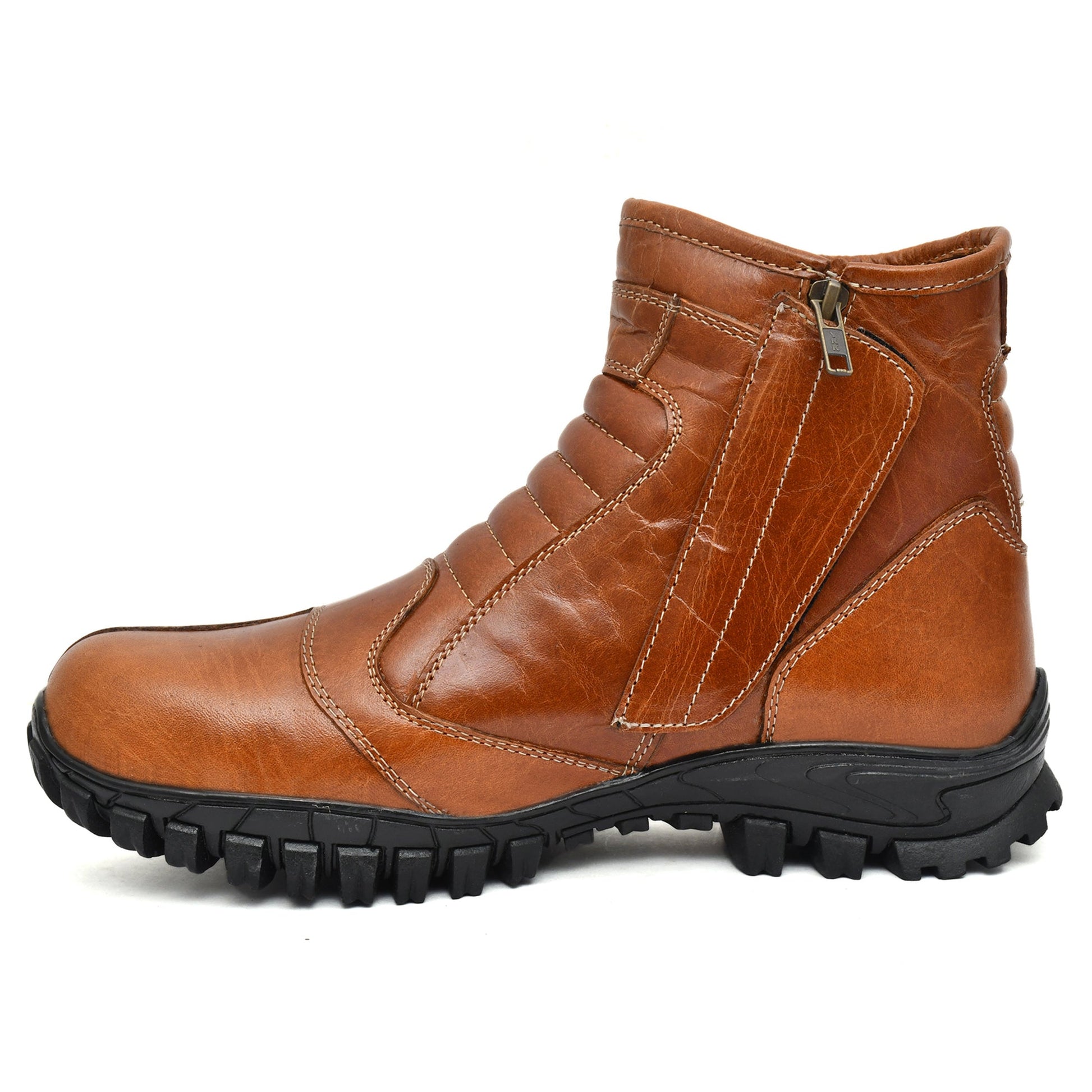 Biker Boots : Tan  Rugged leather Rider boots for bikers with Steel toe.
