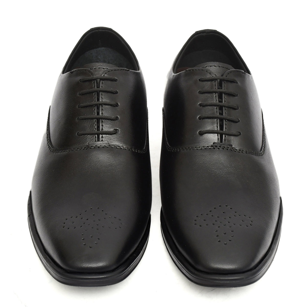 Derby Shoes : Black leather Derby Shoes for men with Memory foam footpad. Article : AL02-Black